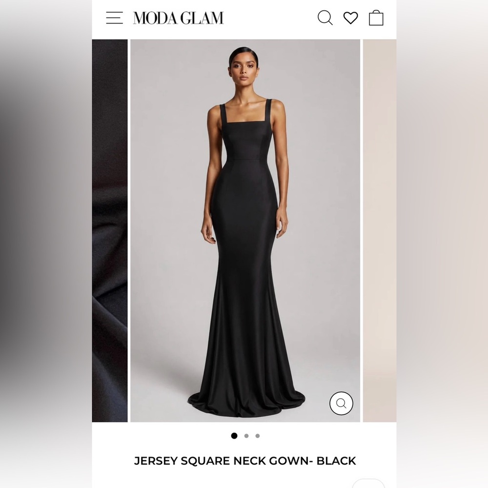 Moda Glam Jersey Square Neck Gown